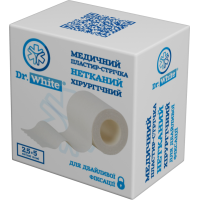 Медичний пластир-стрічка з тканини хірургічний Dr. White 2,5см х 5м