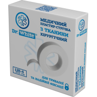 Медичний пластир-стрічка з тканини хірургічний Dr. White 1,25 см х 5м (термін 2025,11)