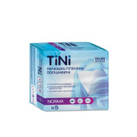 Пелюшки гігієнічні поглинаючі TINI NORMA, розмір: 60см х 90см, 5шт/уп.
