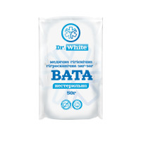 Вата нестерильная 50г зиг-заг DR. WHITE 