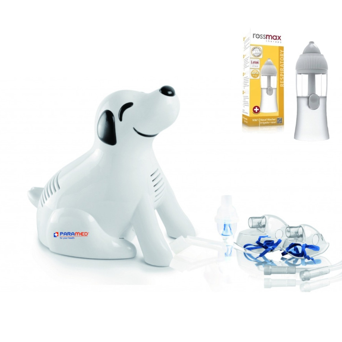Небулайзер для детей Paramed Puppy ингалятор компрессорный - промыватель носа Rossmax в подарок!