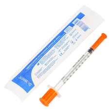 Шприц инсулиновый одноразовый Dr.White 1 ml U-100 с-компонентный с иглой 0,32х13 мм 30G