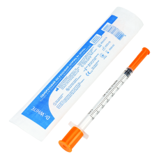 Шприц інсуліновий одноразовий Dr.White 1 ml U-40 з-компонентний з голкой 0,32х13 мм 30G